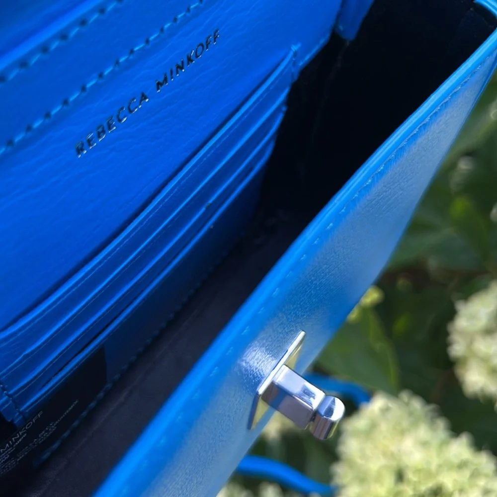 EUC Rebecca Minkoff Micro Love Too Blue Leather Crossbody Bag